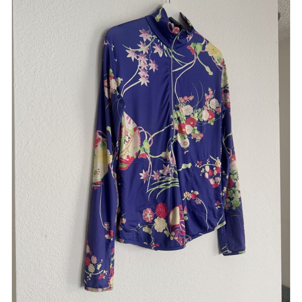 Ralph Lauren Polo Golf Shirt Sz M Bright Floral Print Long Sleeve 1/4 Zip Colors - Picture 2 of 16